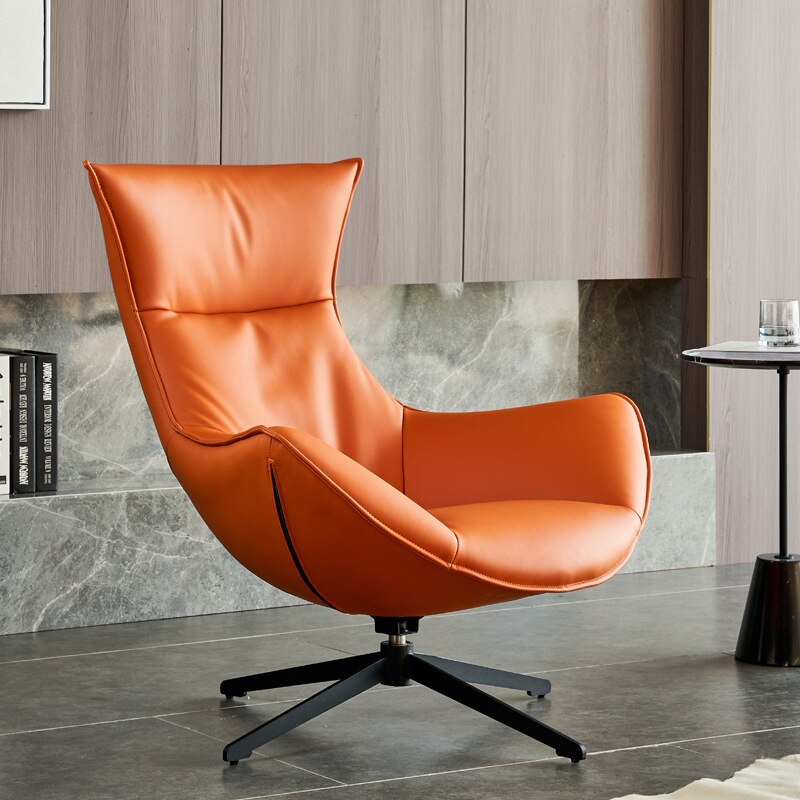 Swivel Chair Leather Sofa Chair with Back Modern Lounge Chair
