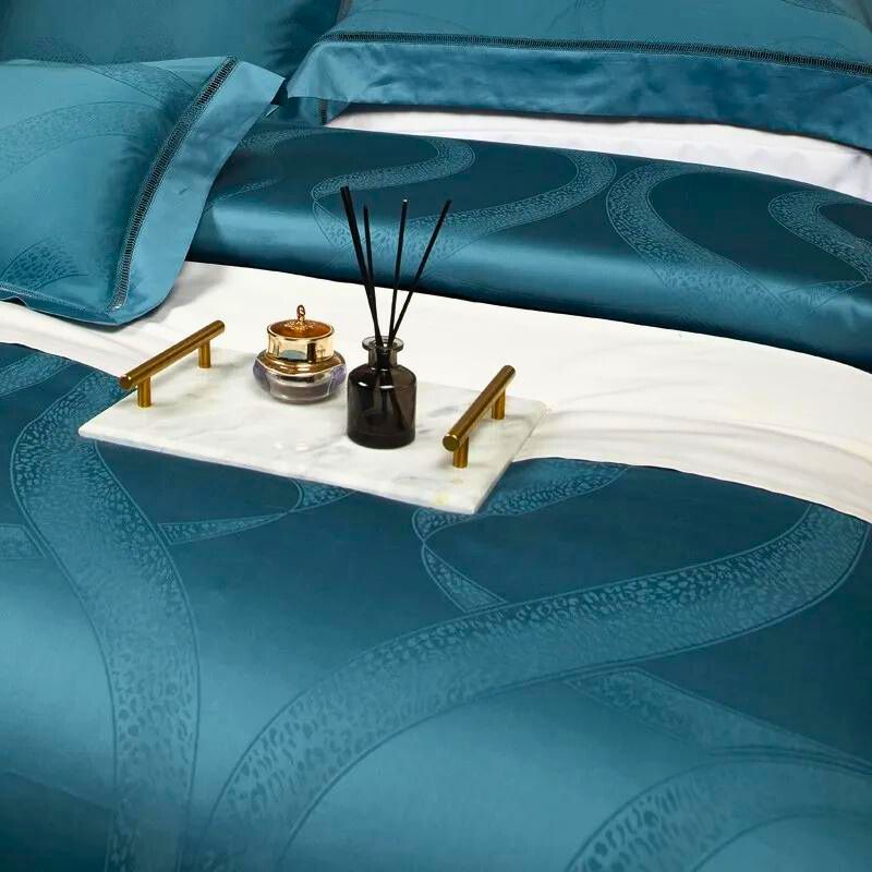 Cadet Blue 1000 Thread Count Egyptian Cotton Bedding Set – Unmatched Quality and Style!