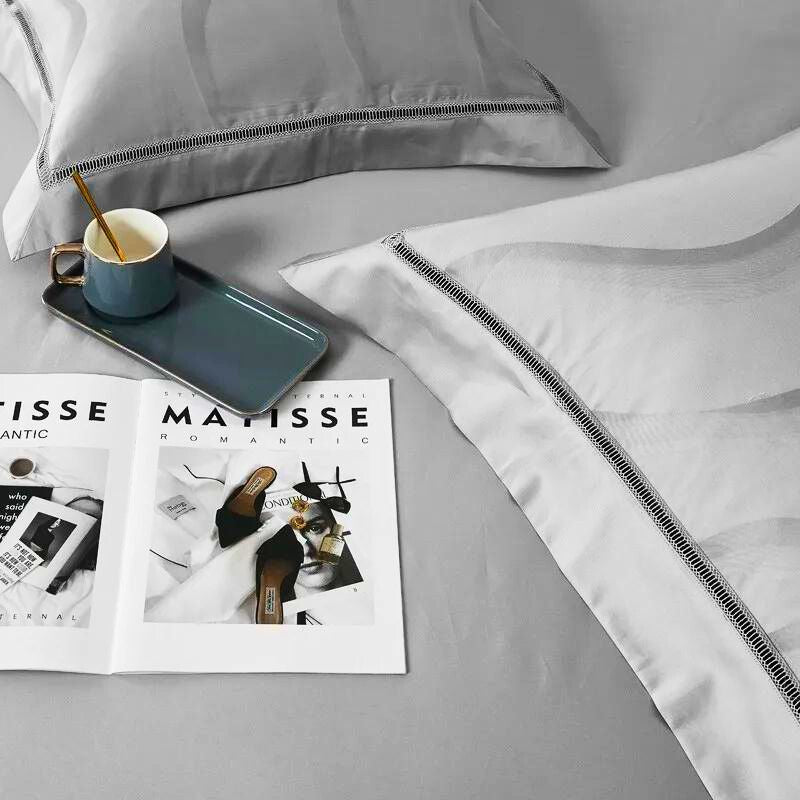 Light Gray 1000 Thread Count Egyptian Cotton Bedding Set – Unmatched Quality and Style!