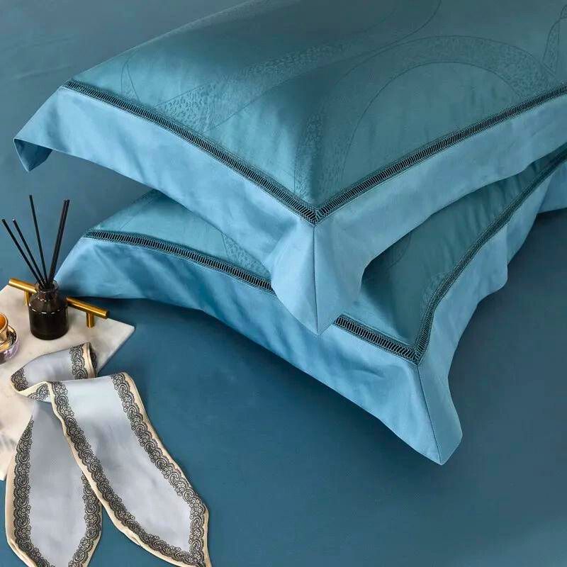 Cadet Blue 1000 Thread Count Egyptian Cotton Bedding Set – Unmatched Quality and Style!