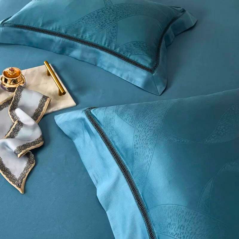 Cadet Blue 1000 Thread Count Egyptian Cotton Bedding Set – Unmatched Quality and Style!