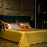 Silkly Comforter Cover Bed Set - 1400TC Cotton Duvet Cover Set with Luxury Embroidery - Exquisite Bedding Set including Bedspread, Flatsheet, and Pillowcase - Available in 4/6/10 Pieces