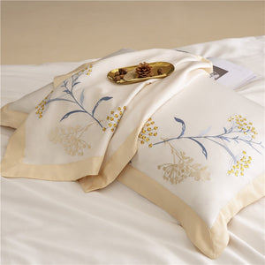 Exquisite 60S Egyptian Cotton Embroidered Bedding Set - King Size Bed Sheet, Pillowcase, and Duvet Cover Set 4pcs - Perfect for Home and Hotel - Elevate Your Sleep Experience!