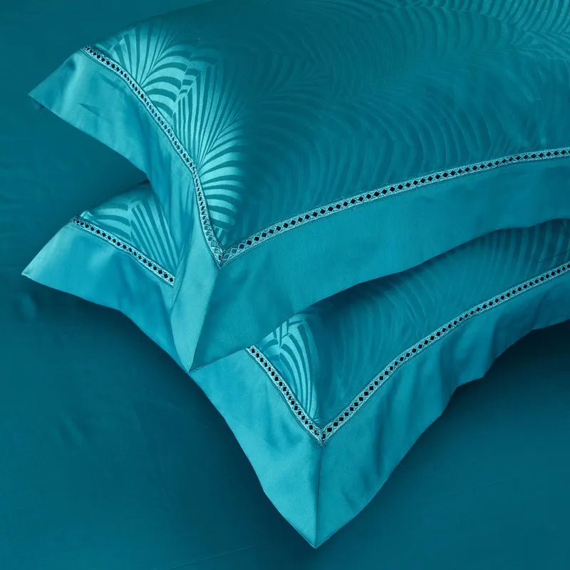 Elevate Your Bedroom with Opulent Elegance: Golden Green Chic Damask Jacquard Duvet Cover Set in Queen or King Size - 4/7Pcs Ensemble with 1000TC Egyptian Cotton Bedding Set