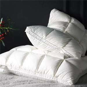 2Pcs 20x30" Premium High-End Natural Goose Down Pillows for Sleeping, Encased in 100% Cotton Downproof Pillow Cover – Unparalleled Comfort and Elegance for Your Serene Night's Sleep!