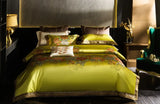 Indulge in Opulence with our High Precision Vintage Jacquard Brocade Egyptian Cotton Luxury Bedding Set – Elegantly Adorned with Peony Flowers: Duvet Cover, Bed Sheet, and Bedspread