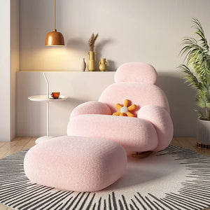 Experience the Height of Comfort with Our Fluffy White Living Room Chair – A Modern and Cute Floor Ergonomic Lounge Recliner, Elevating Your Meuble Salon with Cozy and Stylish Home Furniture Bliss