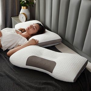 Experience Ultimate Comfort with our 3D Pillow - Sleep Better and Help, Support and Protect Your Neck - Knitted Cotton Bedding for a Luxurious Rest