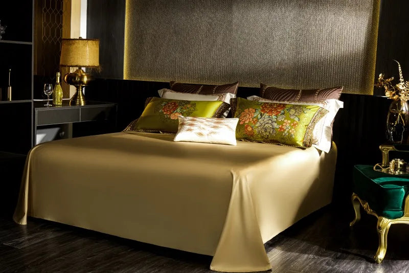 Indulge in Opulence with our High Precision Vintage Jacquard Brocade Egyptian Cotton Luxury Bedding Set – Elegantly Adorned with Peony Flowers: Duvet Cover, Bed Sheet, and Bedspread