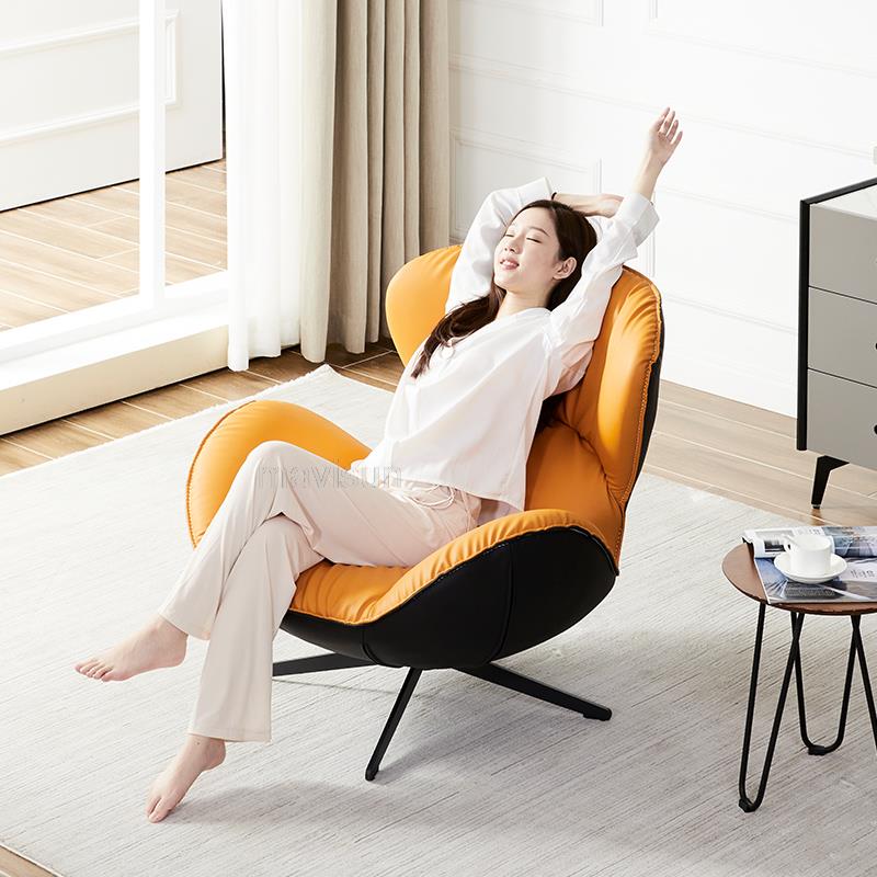 Luxury High-Back Nordic Living Room Chairs: Rotating Sofa with Upholstered Lounge Design for Ultimate Comfort and Style - Perfect for Apartments, Sillones Balcony Furniture, and Relaxation