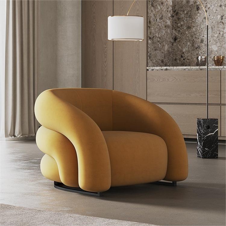 Comfortable Nordic Living Room Chair: Stylish and Relaxing Casual Single Sofa for Reading, Minimalist Design Perfect for Balcony or Indoor Leisure, Fauteuils Salons Furniture Ideal for Bedroom