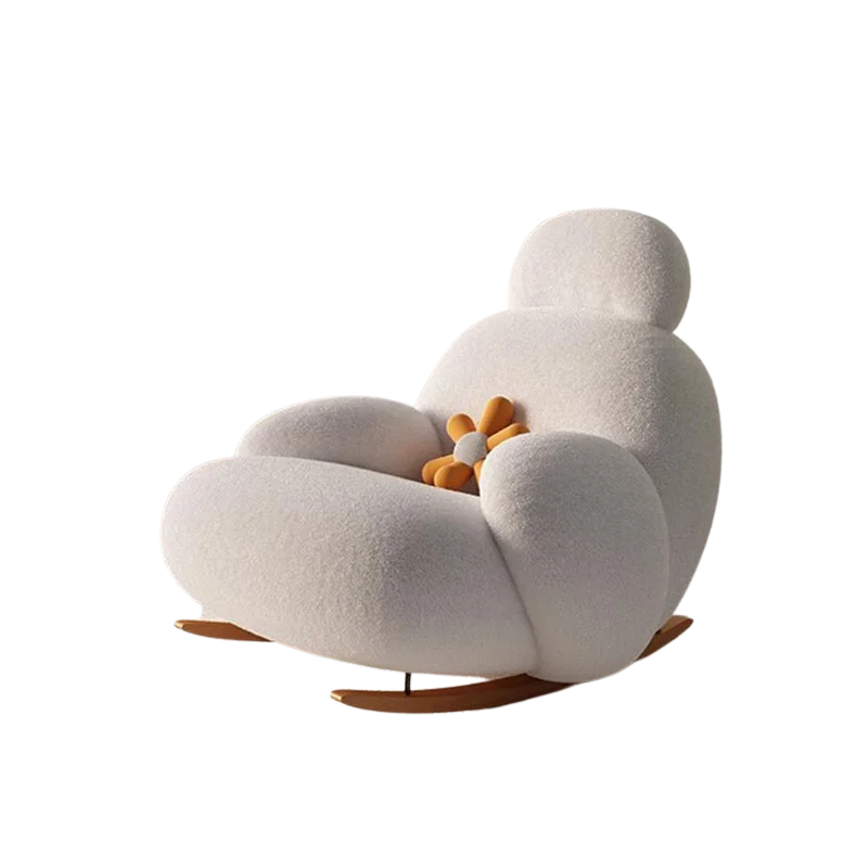 Experience the Height of Comfort with Our Fluffy White Living Room Chair – A Modern and Cute Floor Ergonomic Lounge Recliner, Elevating Your Meuble Salon with Cozy and Stylish Home Furniture Bliss
