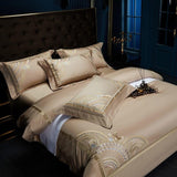 Vintage Luxury Gold Embroidery Bedding set 1200TC Egyptian Cotton Soft Duvet Cover Bed Sheet Pillowcases Double Queen King 4Pcs.