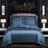 Luxurious High-Quality 1200TC Jacquard Bedding Set with Egyptian Cotton, Soft Duvet Cover, Flat Bedsheet, and Pillowcases for King and Queen Size Beds