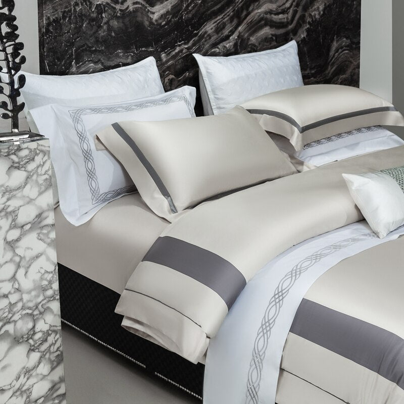 1400TC Pima Cotton Bedding Sets Duvet Cover Bedsheet Pillowcase 4pcs