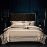 Vintage Luxury Gold Embroidery Bedding set 1200TC Egyptian Cotton Soft Duvet Cover Bed Sheet Pillowcases Double Queen King 4Pcs.