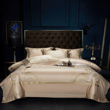 Vintage Luxury Gold Embroidery Bedding set 1200TC Egyptian Cotton Soft Duvet Cover Bed Sheet Pillowcases Double Queen King 4Pcs.