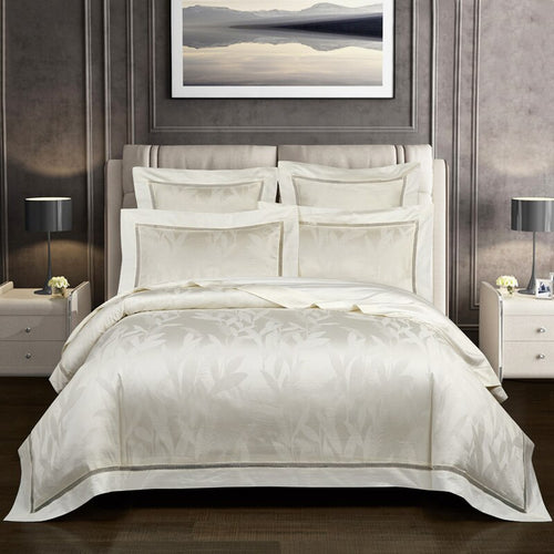 NEW Indulge in Unmatched Comfort with the 1000 Thread Count Exclusive Luxury Jacquard Cotton Bedding Set - Includes Duvet Cover, Flat Sheet, and Pillowcases