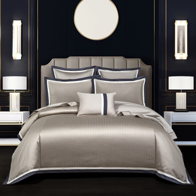 NEW Indulge in Unmatched Comfort with the 1000 Thread Count Exclusive Luxury Jacquard Cotton Bedding Set - Includes Duvet Cover, Flat Sheet, and Pillowcases