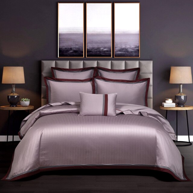 NEW Indulge in Unmatched Comfort with the 1000 Thread Count Exclusive Luxury Jacquard Cotton Bedding Set - Includes Duvet Cover, Flat Sheet, and Pillowcases