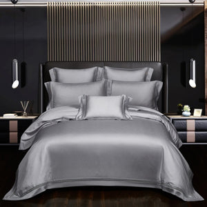 NEW Indulge in Unmatched Comfort with the 1000 Thread Count Exclusive Luxury Jacquard Cotton Bedding Set - Includes Duvet Cover, Flat Sheet, and Pillowcases