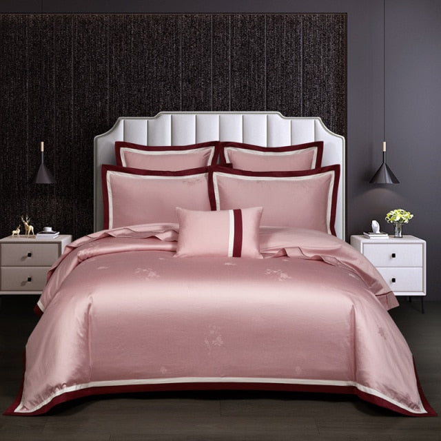 NEW Indulge in Unmatched Comfort with the 1000 Thread Count Exclusive Luxury Jacquard Cotton Bedding Set - Includes Duvet Cover, Flat Sheet, and Pillowcases