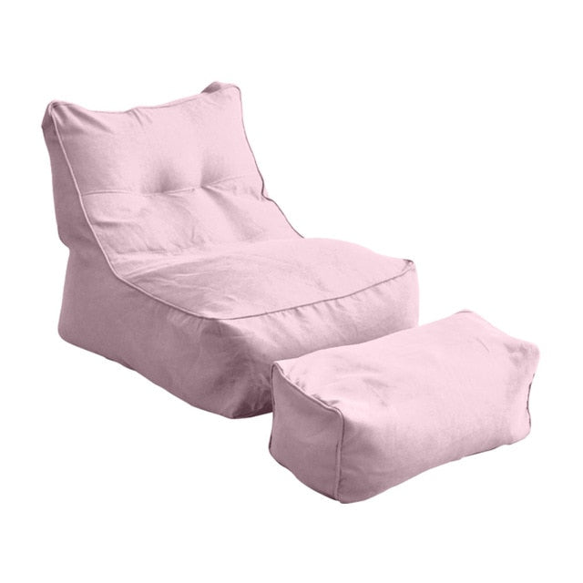 NEW Unwind in Ultimate Comfort with Our Bean Bag Soft Lazy Sofa Poof Cover with Footrest - Perfect for Lounging and Relaxation