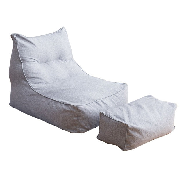 NEW Unwind in Ultimate Comfort with Our Bean Bag Soft Lazy Sofa Poof Cover with Footrest - Perfect for Lounging and Relaxation