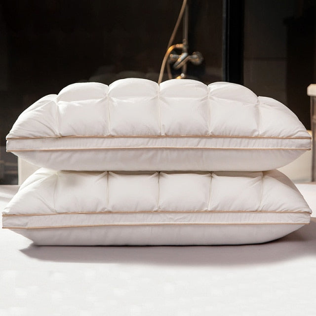 NEW Indulge in a Good Night's Sleep with Our Luxury 100% Cotton Goose Down and Feather Pillows