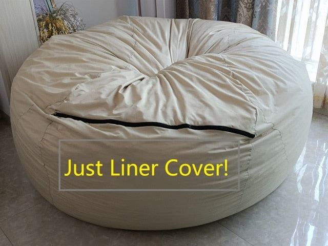NEW Premium Quality Khaki Bean Bag Liner Cover - Durable & Comfortable Cover for Foam Bead Filling - Easy to Fill & Washable