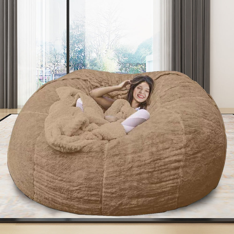 Buy Mollismoons Bean Bag Fur Bean Bag Sofa Without Beans Very Attractive  and Luxury Fur and Leather Beanbag Bed Bean Bag Lounger Bean Bag Couch Best  beanbag (XXXL Size Bean Bag Cover,