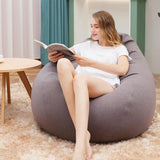 NEW Transform Your Living Room into a Cozy Oasis with Fine Linen Lazy Sofa Bean Bag Covers - Soft, Stylish, and Comfortable without the Filler/Inner Poof