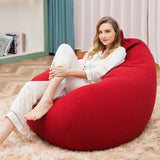 NEW Transform Your Living Room into a Cozy Oasis with Fine Linen Lazy Sofa Bean Bag Covers - Soft, Stylish, and Comfortable without the Filler/Inner Poof