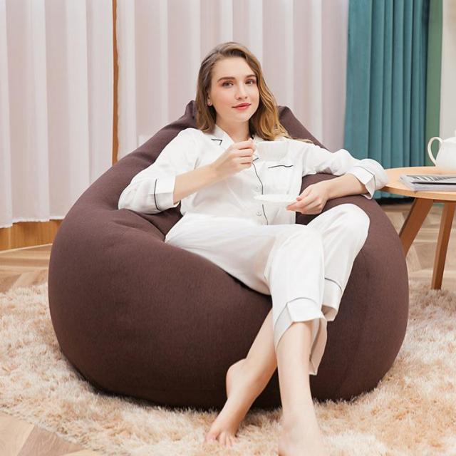 NEW Transform Your Living Room into a Cozy Oasis with Fine Linen Lazy Sofa Bean Bag Covers - Soft, Stylish, and Comfortable without the Filler/Inner Poof