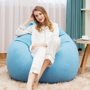 NEW Transform Your Living Room into a Cozy Oasis with Fine Linen Lazy Sofa Bean Bag Covers - Soft, Stylish, and Comfortable without the Filler/Inner Poof