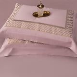 NEW 1400 TC Luxury Pastel Pink Embroidered Cotton Bedding Set with Duvet Cover, Bedsheet, and Pillowcases